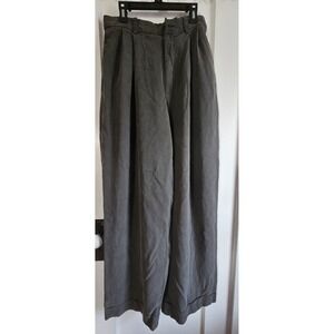 100% SILK Banana Republic Charcoal Gray Wide Leg Pants